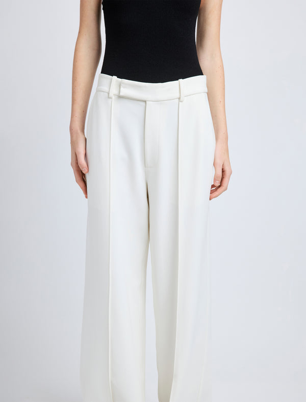 Proenza Schouler Proenza Schouler Weyes Pant In Matte Double Crepe - White