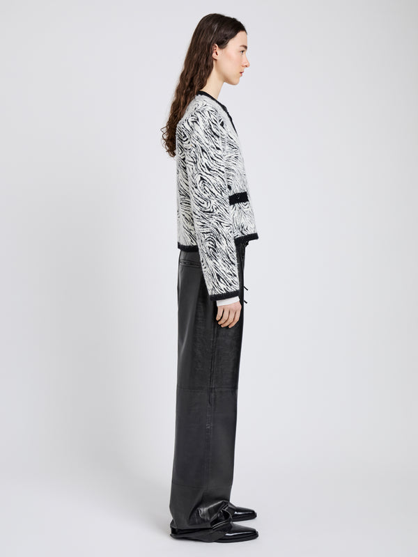 Proenza Schouler Proenza Schouler White Label Amina Jacket In Jacquard Alpaca - Black/White Zebra