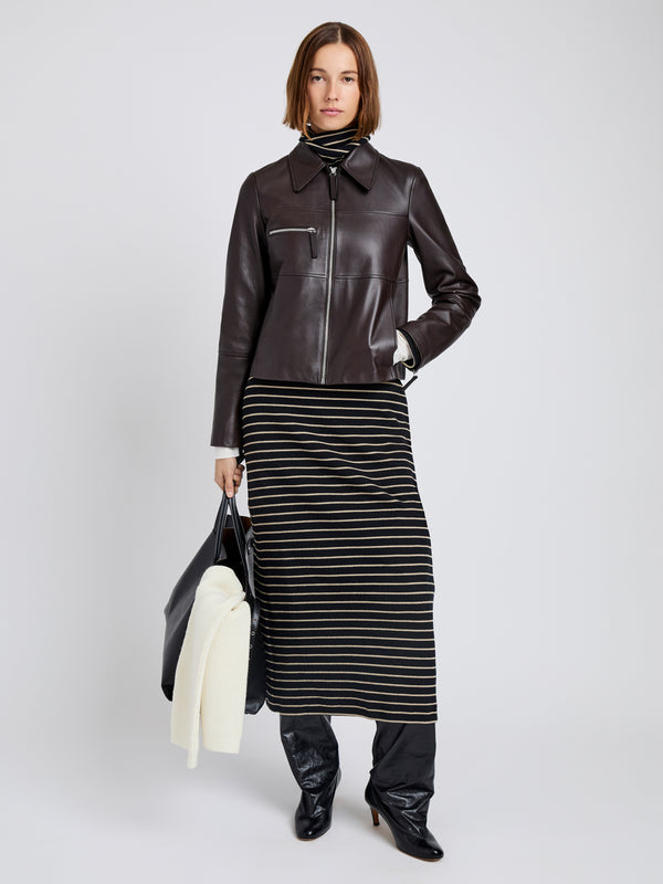 Proenza Schouler Proenza Schouler White Label Annabel Jacket In Leather - Chocolate