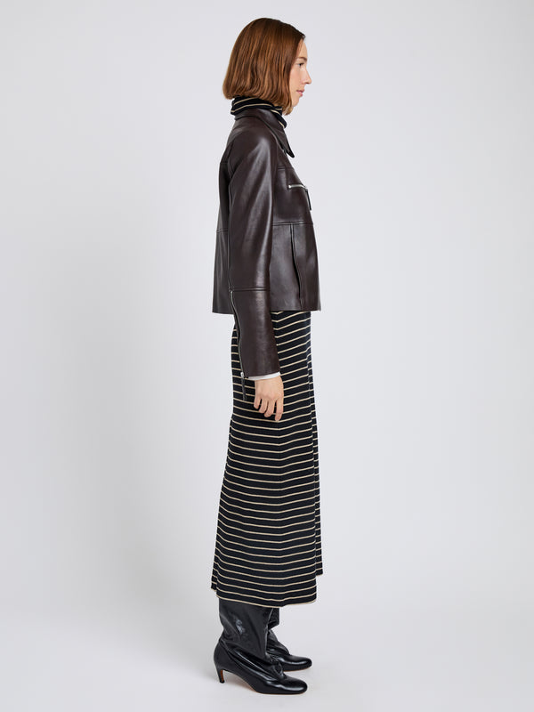 Proenza Schouler Proenza Schouler White Label Annabel Jacket In Leather - Chocolate