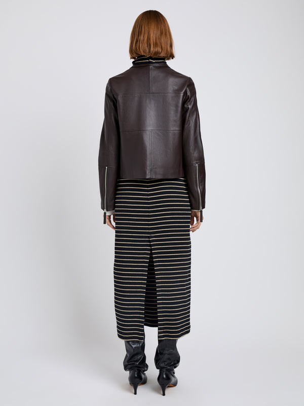 Proenza Schouler Proenza Schouler White Label Annabel Jacket In Leather - Chocolate