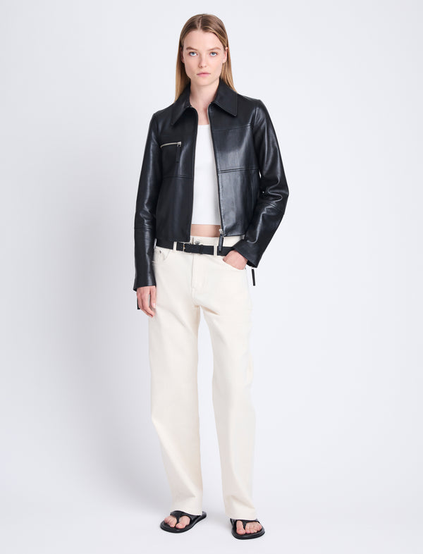 Proenza Schouler Proenza Schouler White Label Annabel Jacket In Lightweight Leather - Black