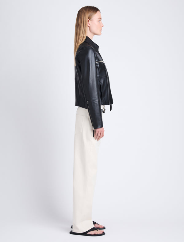 Proenza Schouler Proenza Schouler White Label Annabel Jacket In Lightweight Leather - Black