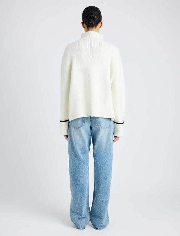 Proenza Schouler Proenza Schouler White Label Anne Fairisle Sweater In Merino Wool - White/Black/Coal