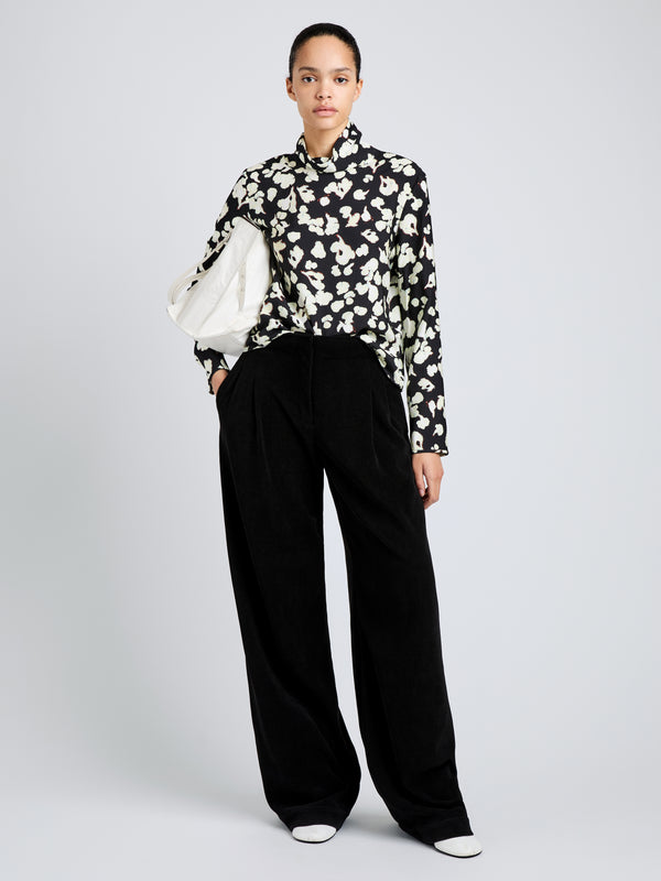Proenza Schouler Proenza Schouler White Label Ansel Top In Printed Soft Twill - Black Floral