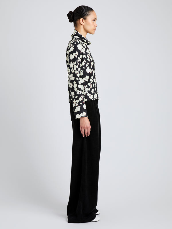 Proenza Schouler Proenza Schouler White Label Ansel Top In Printed Soft Twill - Black Floral