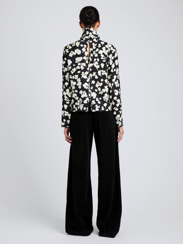 Proenza Schouler Proenza Schouler White Label Ansel Top In Printed Soft Twill - Black Floral