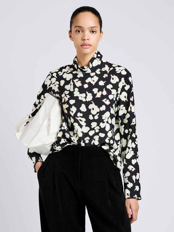 proenza schouler Proenza Schouler White Label Ansel Top in Printed Soft Twill - Black Floral