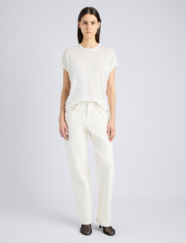 Proenza Schouler Proenza Schouler White Label Ares Top In Lightweight Cashmere - Ivory