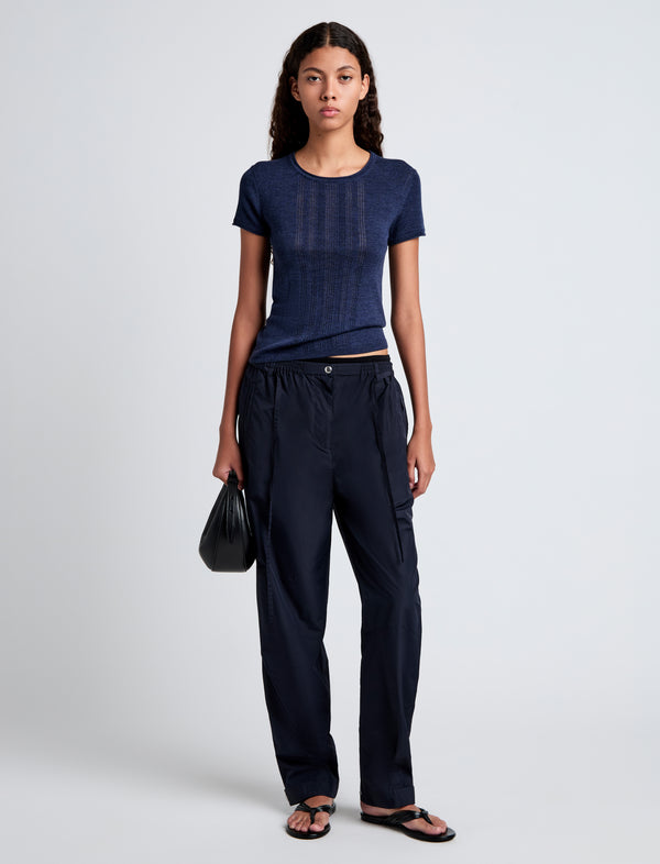 proenza schouler Proenza Schouler White Label Aston Pant in Tech Cotton - Navy