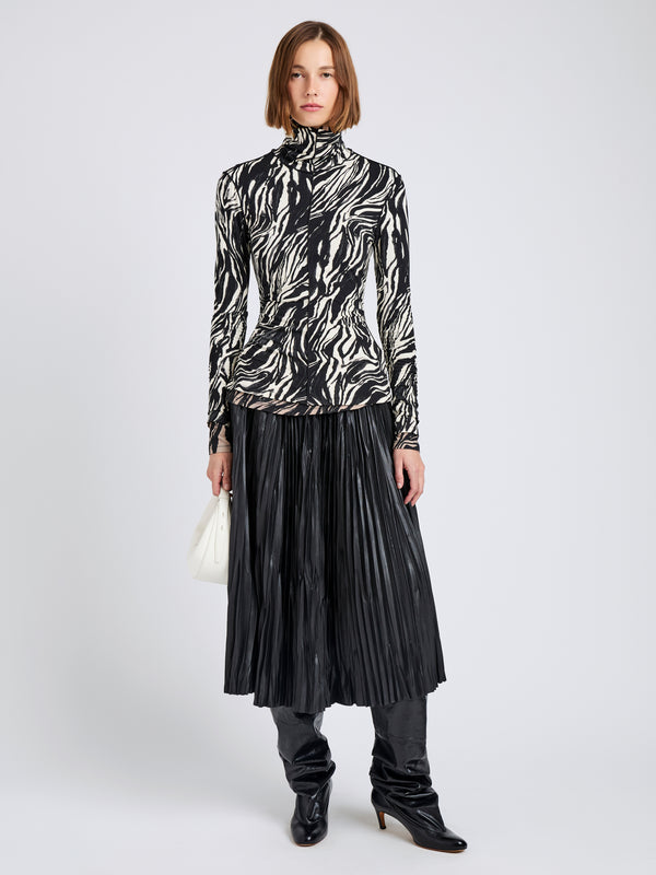 Proenza Schouler Proenza Schouler White Label Audrey Top In Marble Jersey - Asphalt Multi