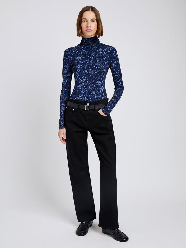 Proenza Schouler Proenza Schouler White Label Audrey Top In Printed Jersey - Navy/Slate