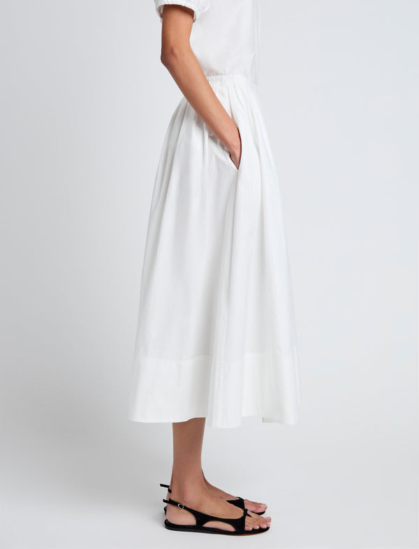 Proenza Schouler Proenza Schouler White Label Austin Skirt In Cotton Sateen - White
