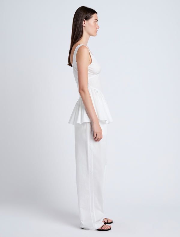 Proenza Schouler Proenza Schouler White Label Bader Top In Stretch Poplin - White