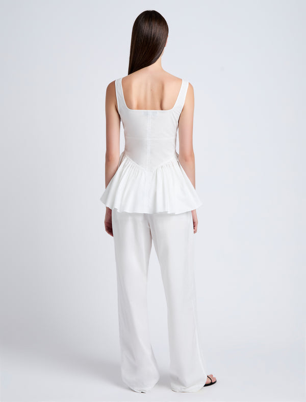 Proenza Schouler Proenza Schouler White Label Bader Top In Stretch Poplin - White