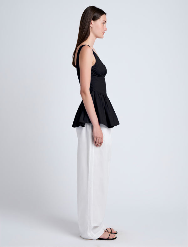 Proenza Schouler Proenza Schouler White Label Bader Top In Stretch Poplin - Black