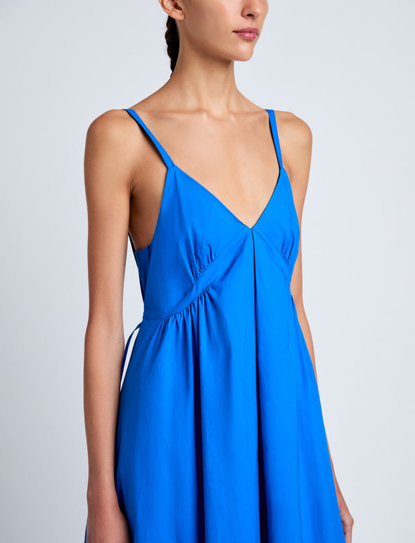 Proenza Schouler Proenza Schouler White Label Barker Dress In Stretch Poplin - Cyan