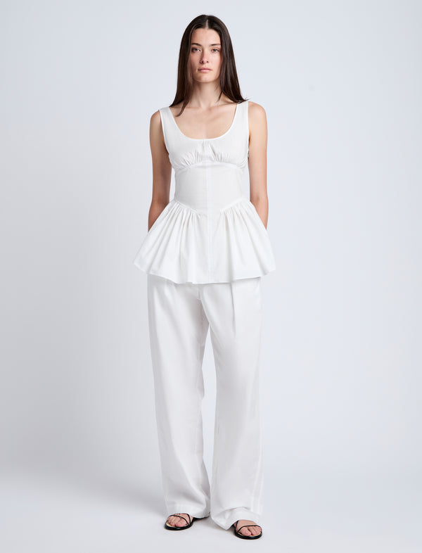 proenza schouler Proenza Schouler White Label Barrett Pant in Stretch Poplin - White