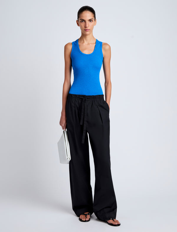 proenza schouler Proenza Schouler White Label Barrett Pant in Stretch Poplin - Black