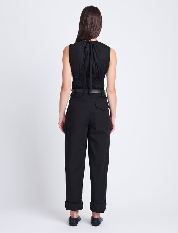 Proenza Schouler Proenza Schouler White Label Birdie Top In Poplin - Black