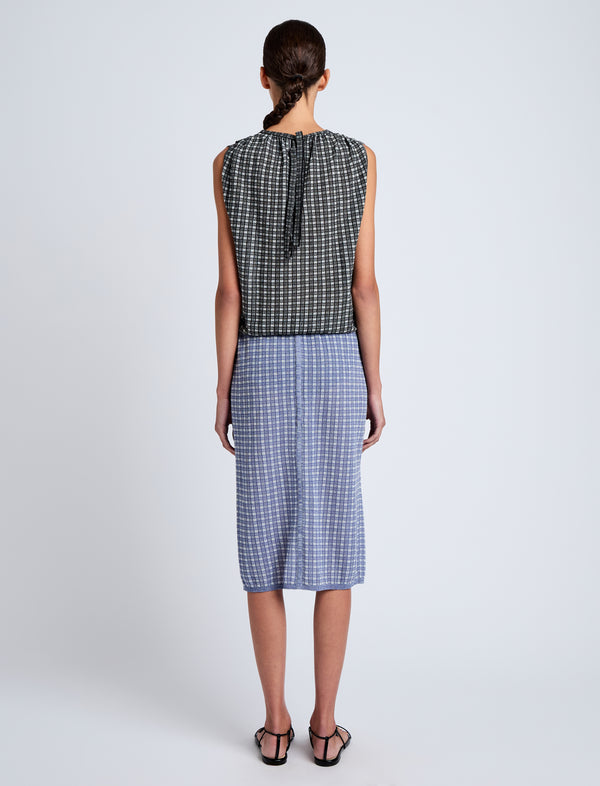 Proenza Schouler Proenza Schouler White Label Bradley Crewneck In Plaid Knit - Off White/Black