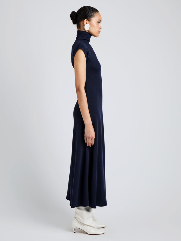 Proenza Schouler Proenza Schouler White Label Brea Dress In Brushed Rib - Navy