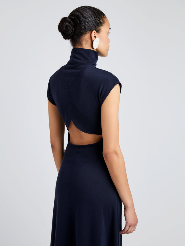 Proenza Schouler Proenza Schouler White Label Brea Dress In Brushed Rib - Navy