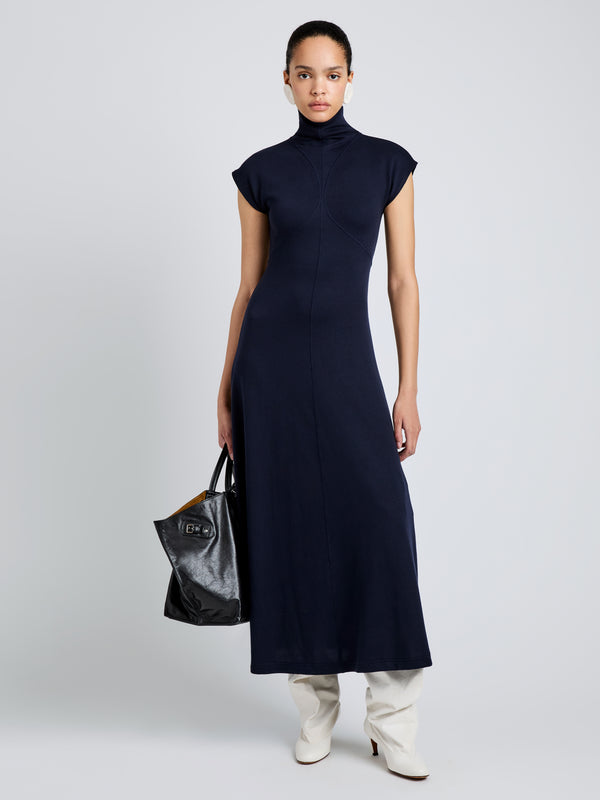 proenza schouler Proenza Schouler White Label Brea Dress in Brushed Rib - Navy