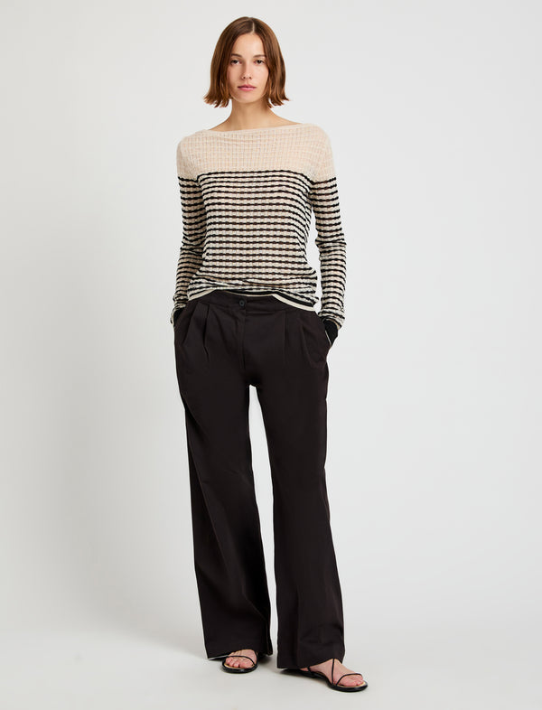 Proenza Schouler Proenza Schouler White Label Britta Sweater In Breton Stripe - Chalk/Black