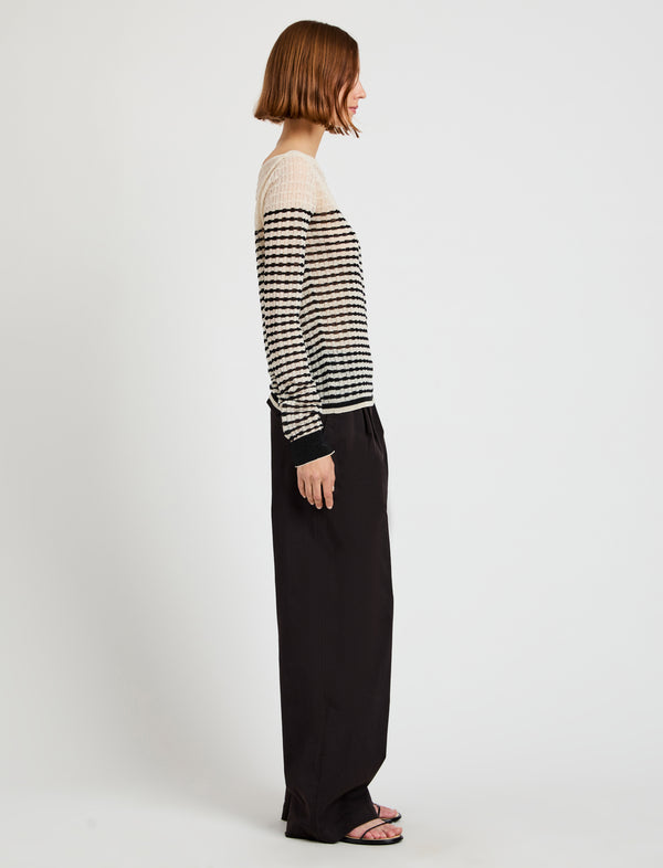 Proenza Schouler Proenza Schouler White Label Britta Sweater In Breton Stripe - Chalk/Black