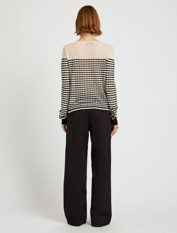 Proenza Schouler Proenza Schouler White Label Britta Sweater In Breton Stripe - Chalk/Black