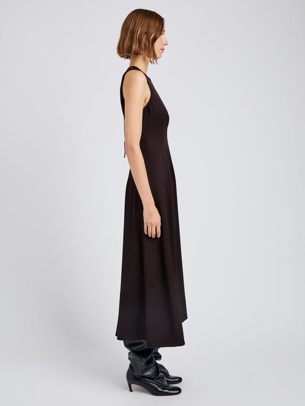 Proenza Schouler Proenza Schouler White Label Bronwyn Dress In Merino Wool Twill - Chocolate