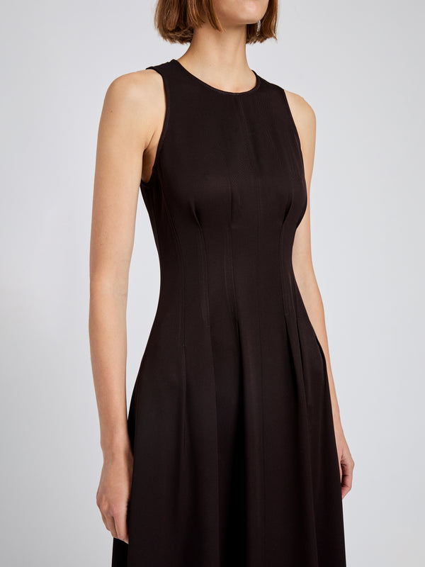 Proenza Schouler Proenza Schouler White Label Bronwyn Dress In Merino Wool Twill - Chocolate