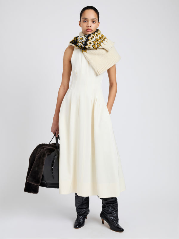 proenza schouler Proenza Schouler White Label Bronwyn Dress in Merino Wool Twill - Bone