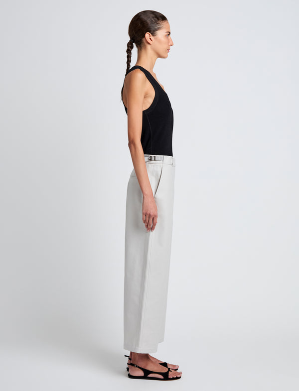 Proenza Schouler Proenza Schouler White Label Cali Pant In Stretch Cotton Suiting - Pale Grey