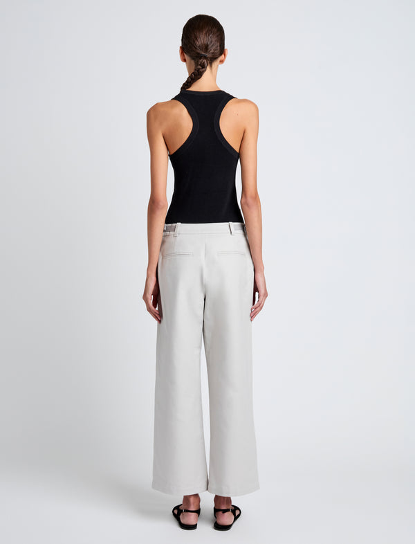 Proenza Schouler Proenza Schouler White Label Cali Pant In Stretch Cotton Suiting - Pale Grey