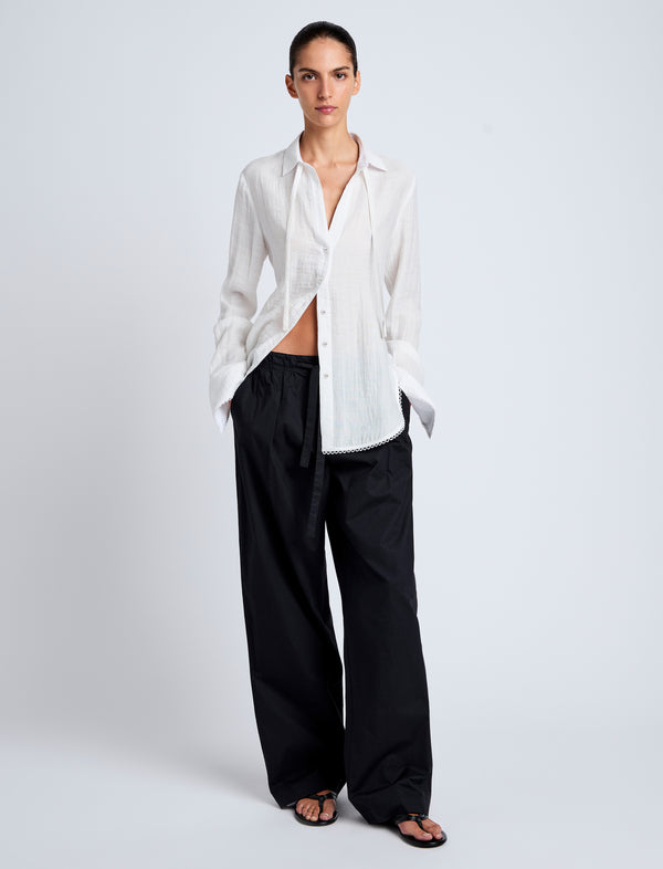 Proenza Schouler Proenza Schouler White Label Cami Shirt In Crinkle Viscose - White
