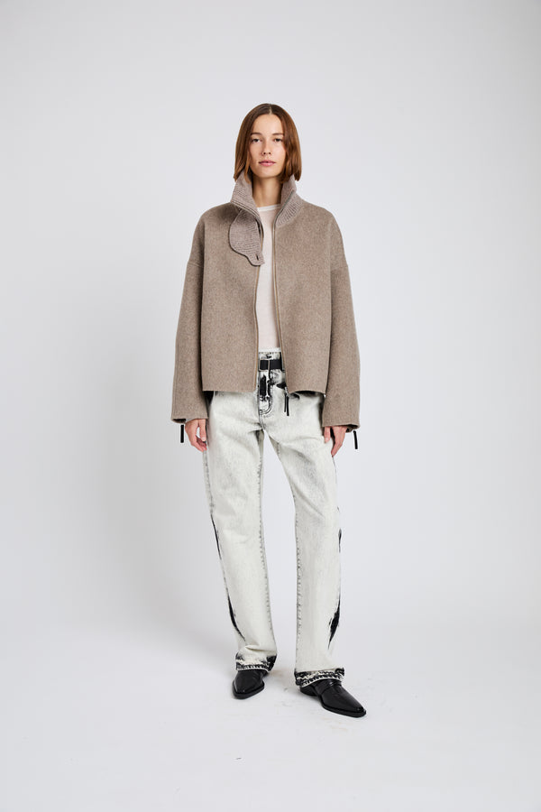 proenza schouler Proenza Schouler White Label Carina Jacket in Splittable Wool - Walnut Melange