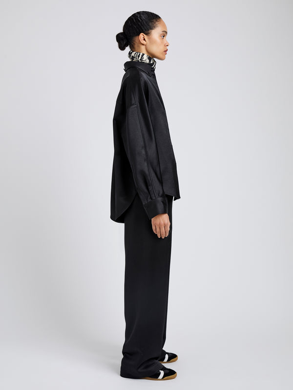 Proenza Schouler Proenza Schouler White Label Caroline Shirt In Crinkled Crepe - Black