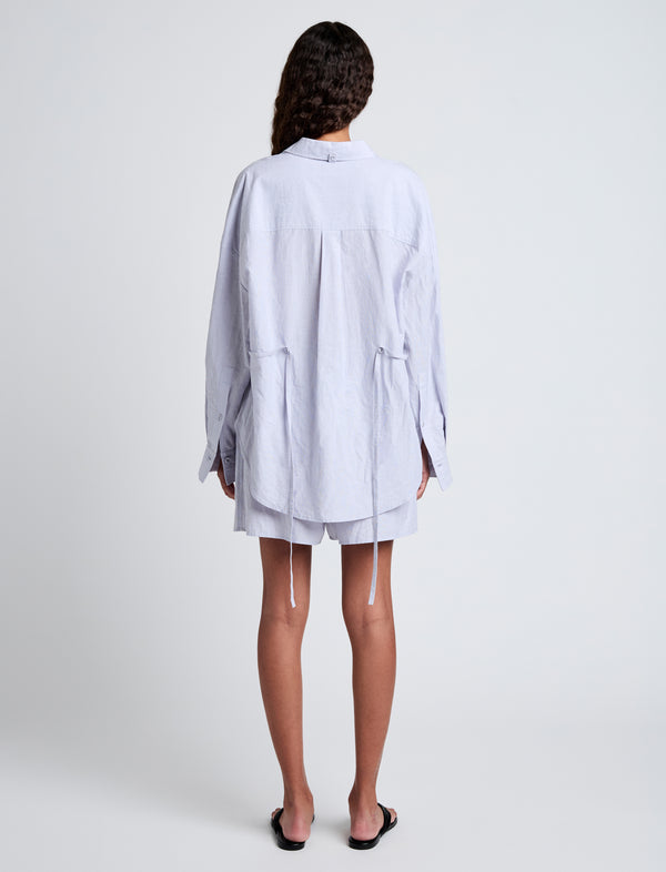 Proenza Schouler Proenza Schouler White Label Caroline Shirt In Linen Shirting - Light Oxford Melange