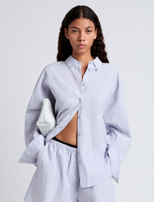 proenza schouler Proenza Schouler White Label Caroline Shirt in Linen Shirting - Light Oxford Melange