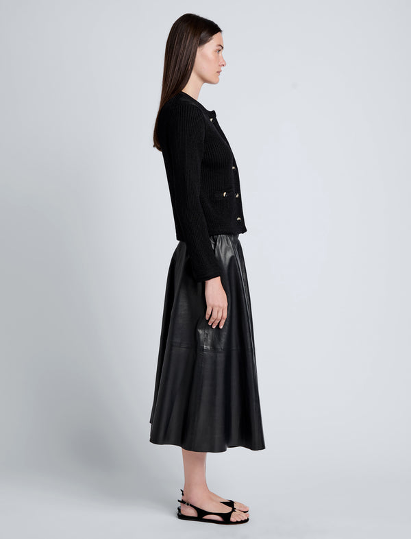 Proenza Schouler Proenza Schouler White Label Cece Skirt In Lightweight Nappa - Black