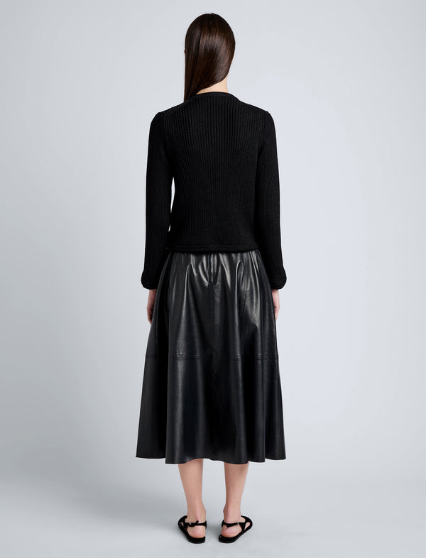 Proenza Schouler Proenza Schouler White Label Cece Skirt In Lightweight Nappa - Black