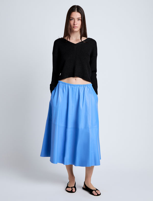 proenza schouler Proenza Schouler White Label Cece Skirt in Lightweight Nappa - Pool
