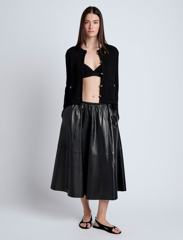 proenza schouler Proenza Schouler White Label Cece Skirt in Lightweight Nappa - Black