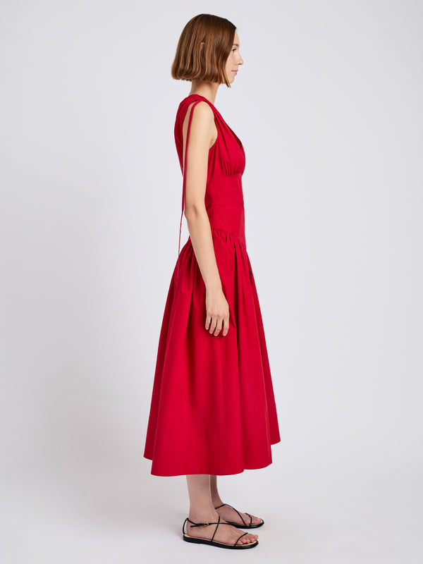 Proenza Schouler Proenza Schouler White Label Clayton Dress In Poplin - Dark Poppy