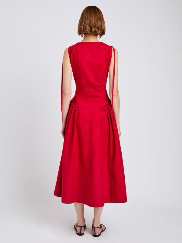 Proenza Schouler Proenza Schouler White Label Clayton Dress In Poplin - Dark Poppy