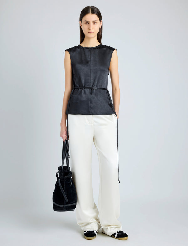 Proenza Schouler Proenza Schouler White Label Clemence Top In Satin - Black