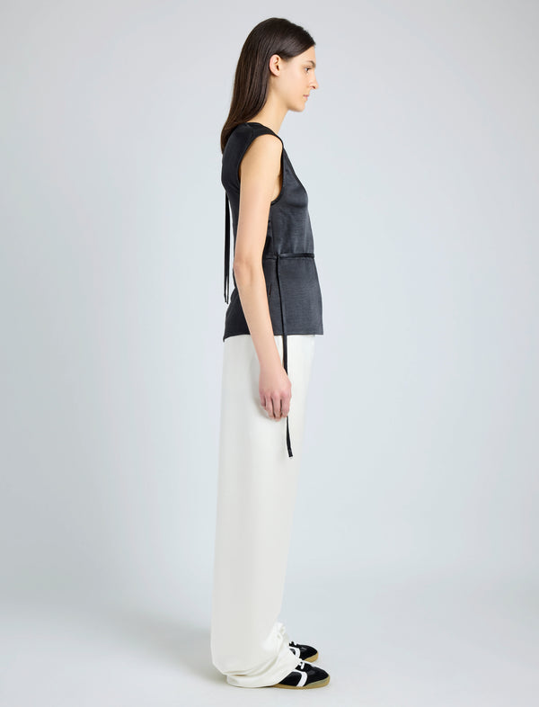 Proenza Schouler Proenza Schouler White Label Clemence Top In Satin - Black