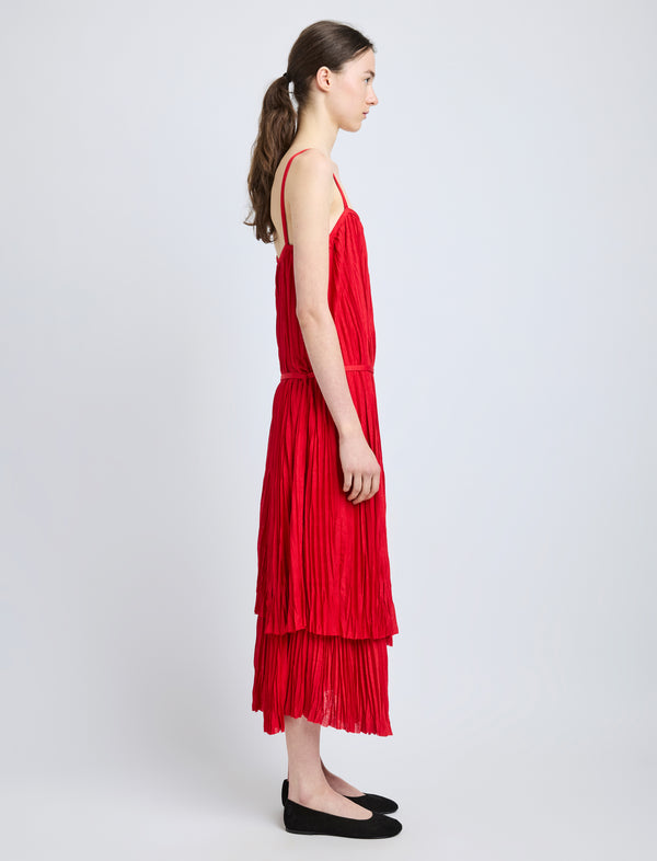 Proenza Schouler Proenza Schouler White Label Clyne Dress In Pleated Jersey - Dark Poppy